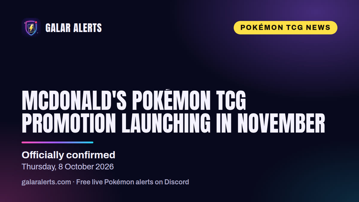 McDonald's Pokémon TCG promotion launching in November