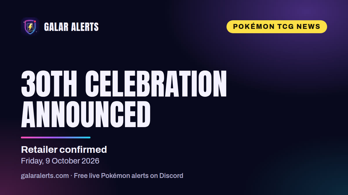 30th Celebration announced