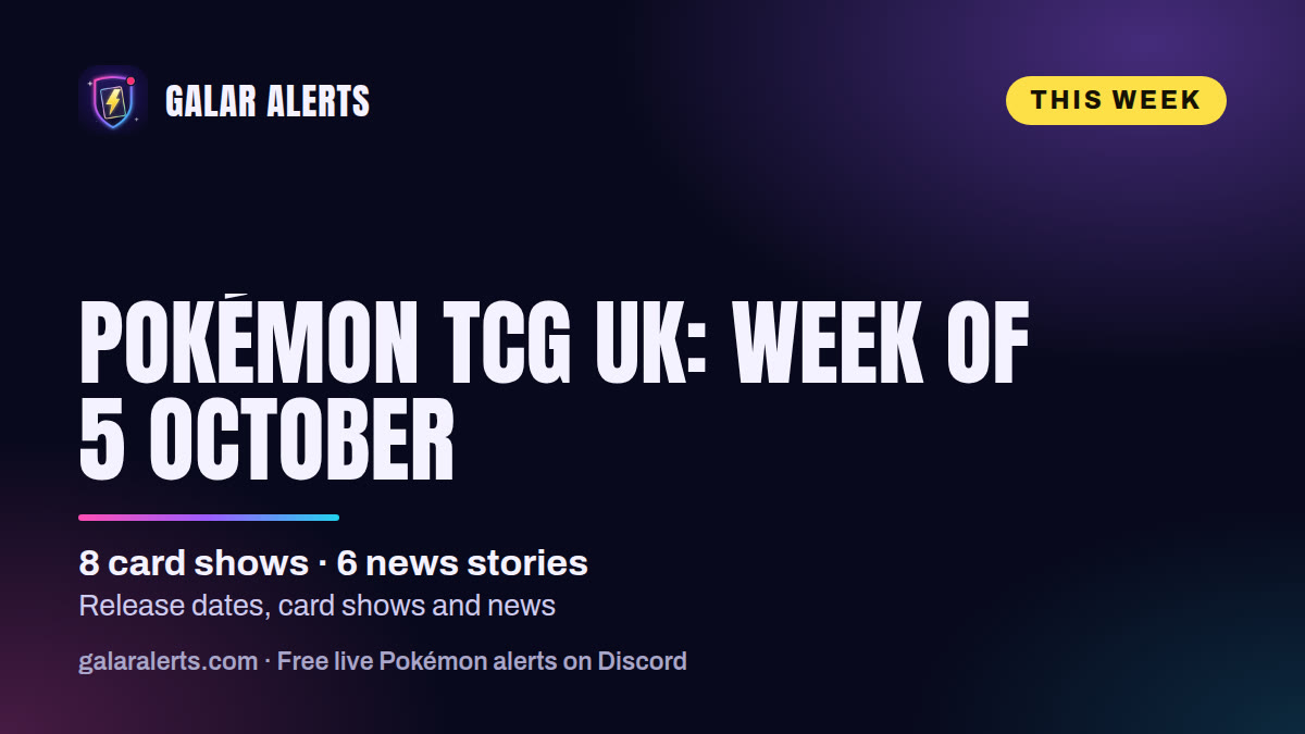 Pokémon TCG UK, week of 5 October