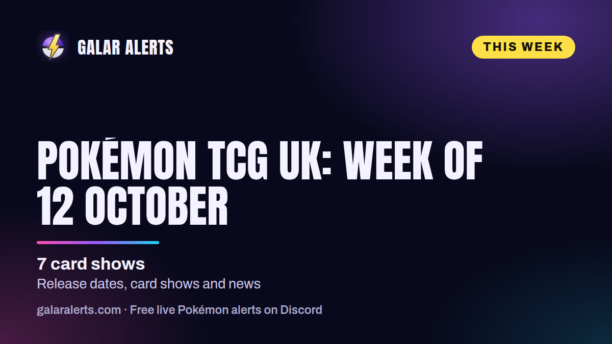 Pokémon TCG UK, week of 12 October