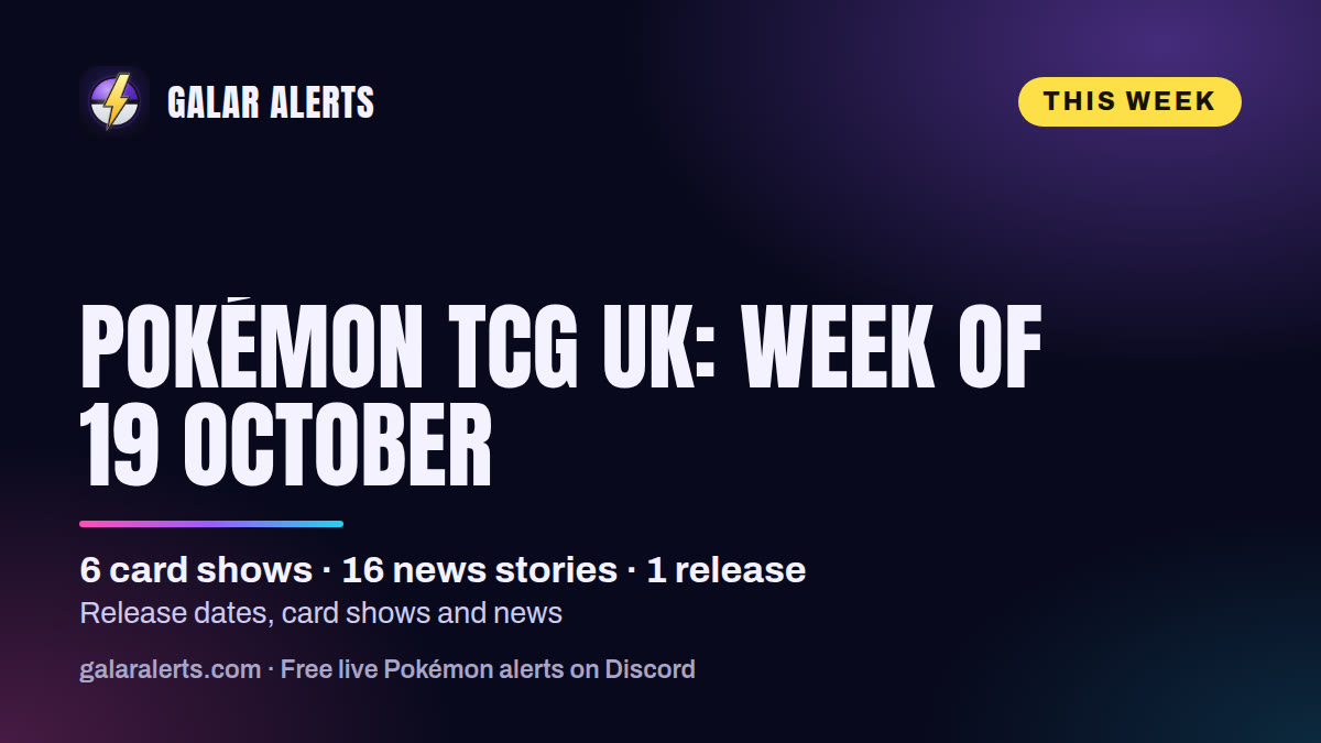 Pokémon TCG UK, week of 19 October