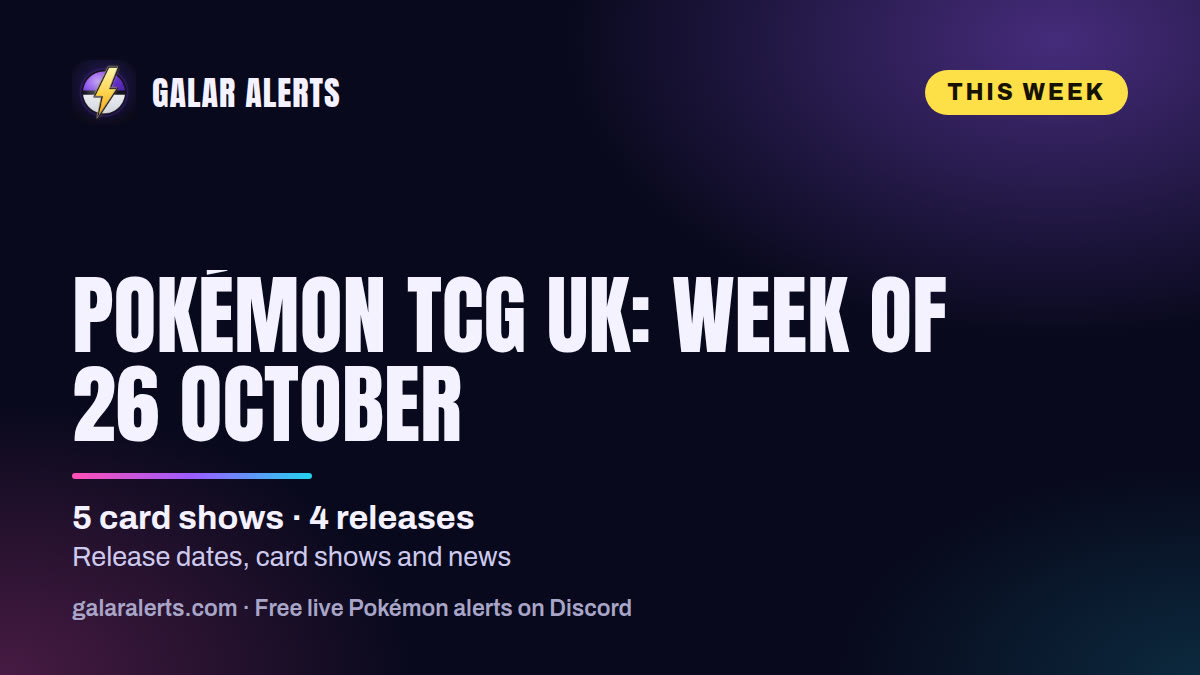 Pokémon TCG UK, week of 26 October