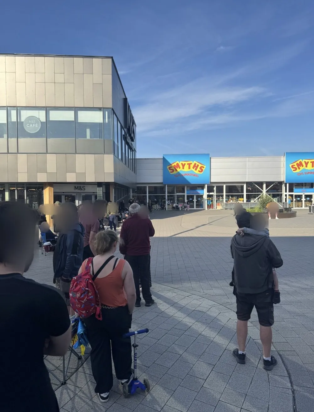 Smyths Ilford on 30th Celebration drop day: the queue across the square