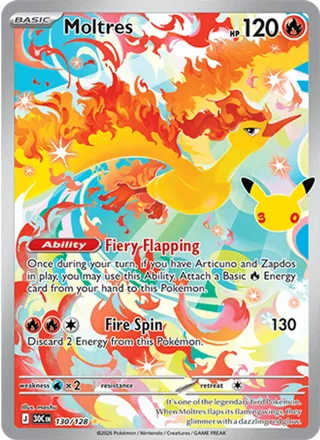 Moltres 130/128, illustration rare