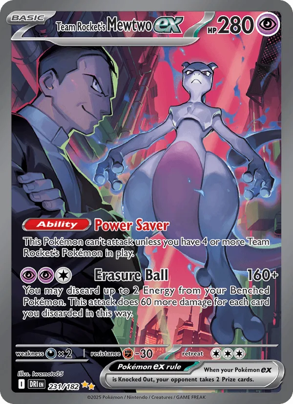 Team Rocket's Mewtwo ex (Special Illustration Rare), Destined Rivals Pokémon card