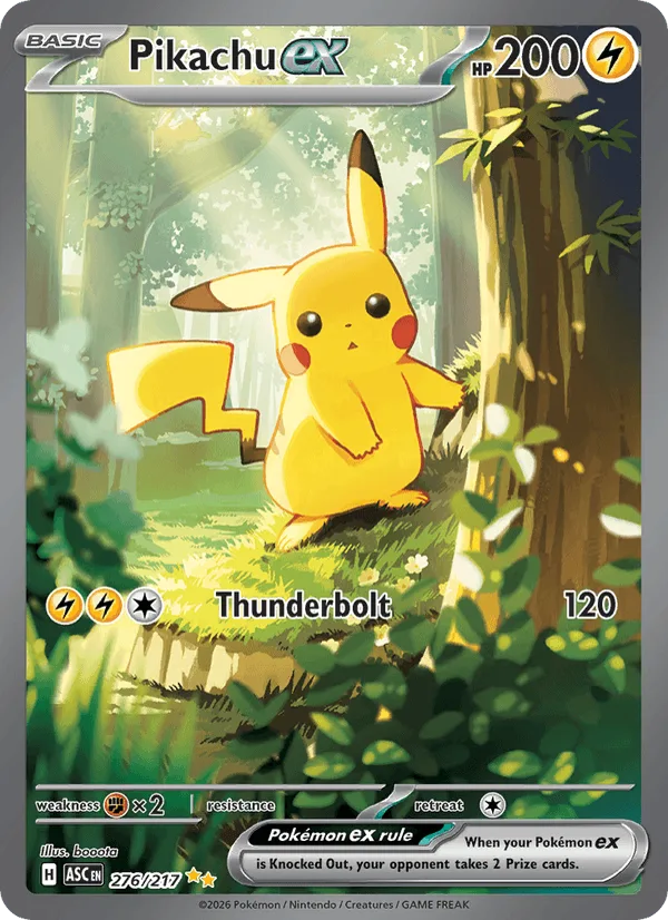 Pikachu ex 276/217 (Special Illustration Rare), Ascended Heroes Pokémon card