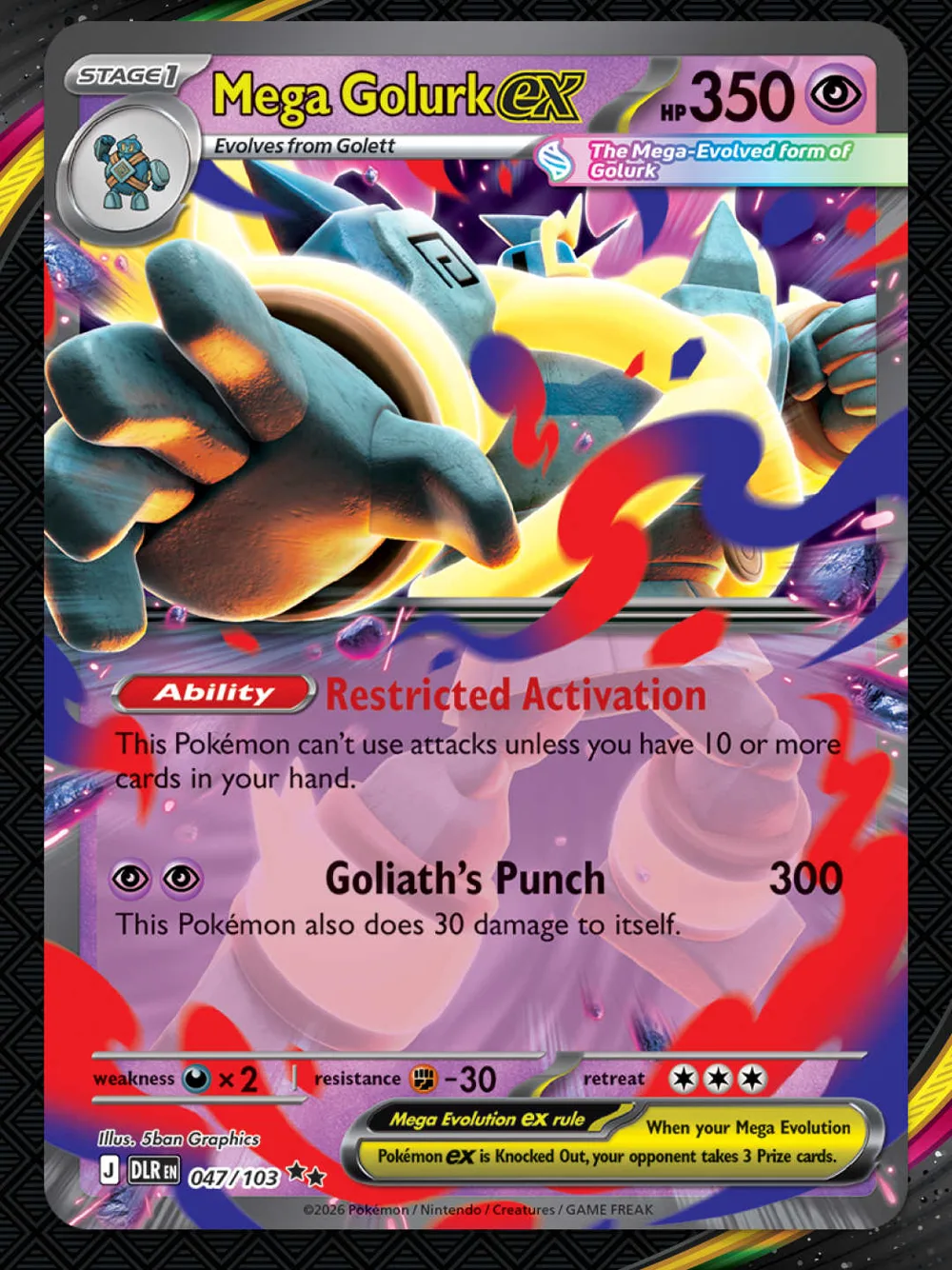 Mega Golurk ex, Delta Reign Pokémon card