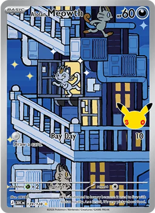 Alolan Meowth 139/128, illustration rare