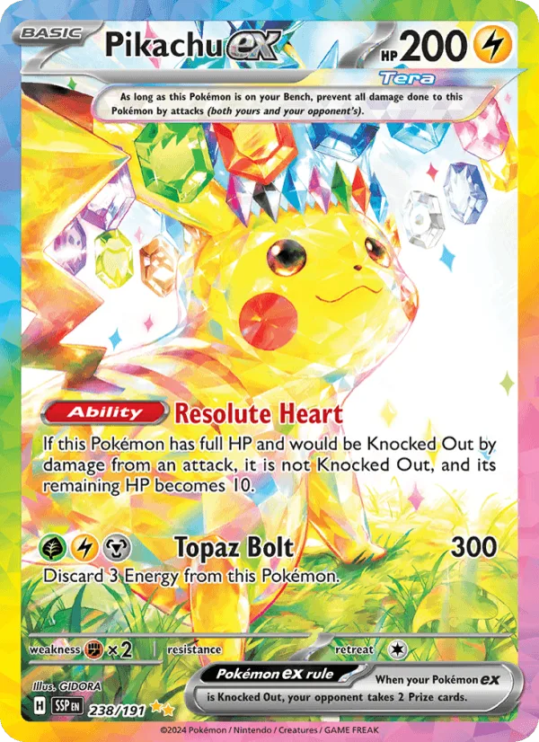 Pikachu ex (Special Illustration Rare), Surging Sparks Pokémon card
