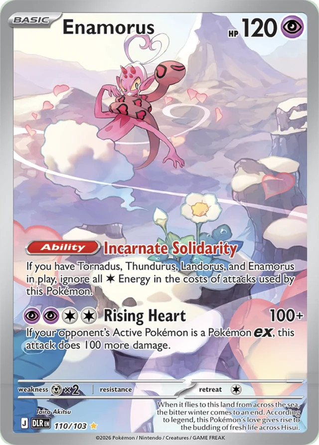 Enamorus 110/103, an illustration rare from Delta Reign (official image)