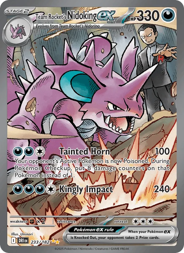 Team Rocket's Nidoking ex (Special Illustration Rare), Destined Rivals Pokémon card