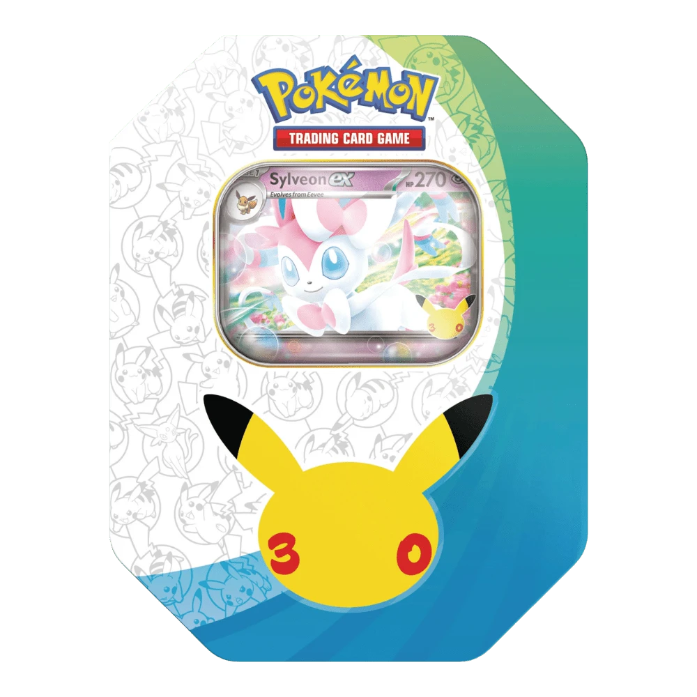 Pokémon 30th Celebration Sylveon ex Tin (official product image)