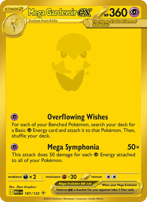 Mega Gardevoir ex 187/132 (Mega Hyper Rare), Mega Evolution Pokémon card