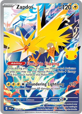 Zapdos 133/128, illustration rare