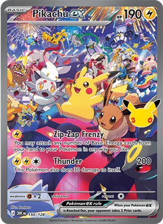 Pikachu ex 150/128, special illustration rare